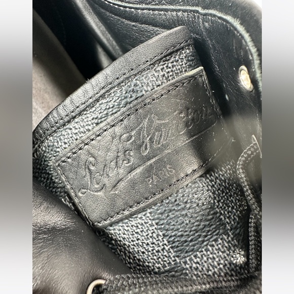 Louis Vuitton Black & Grey Leather Damier Ebene Monogram Sneaker - Picture 9 of 16